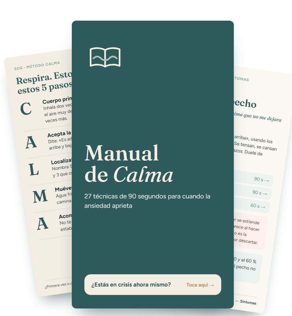 Portada y páginas del ebook Manual de Calma
